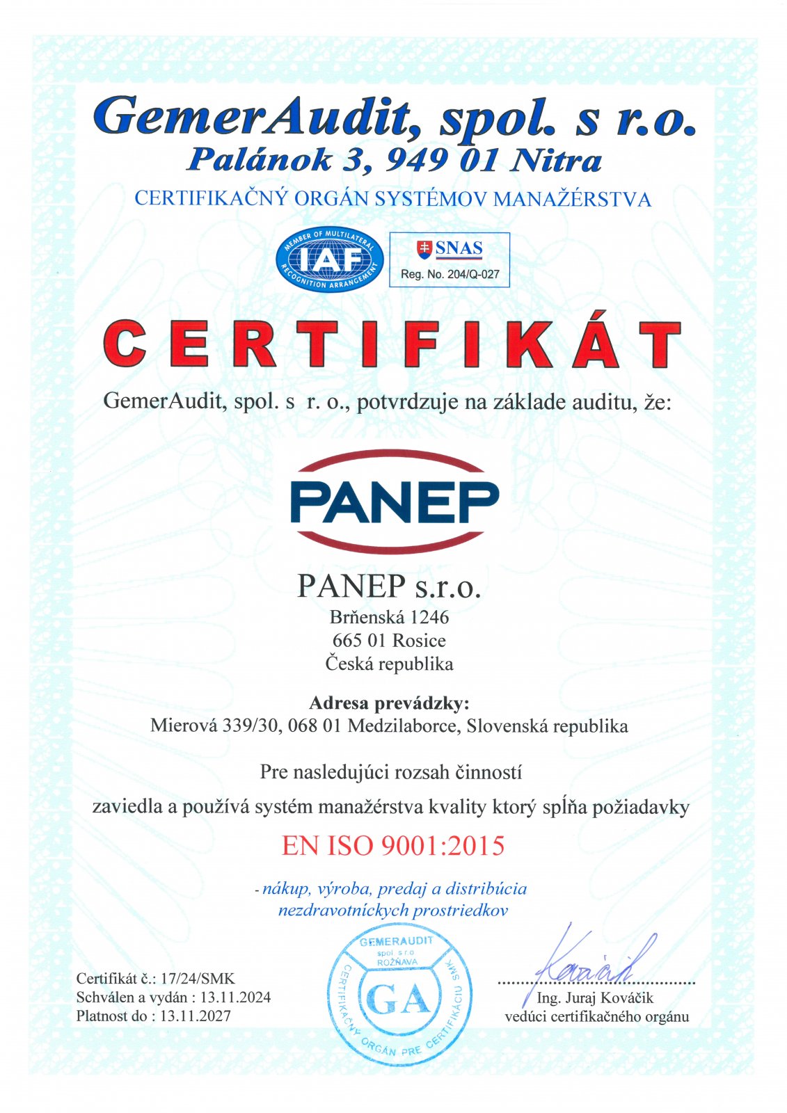 ISO 9001 SK